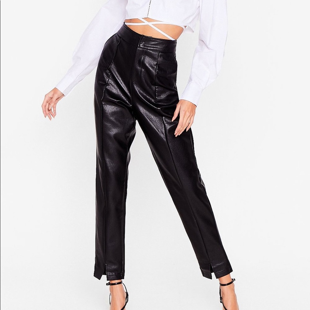 NWT Nasty Gal High Waisted Faux Leather Pants